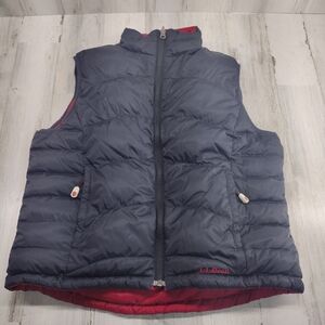 LL Bean Reversible Goose Down Puffer Vest Women Size Medium